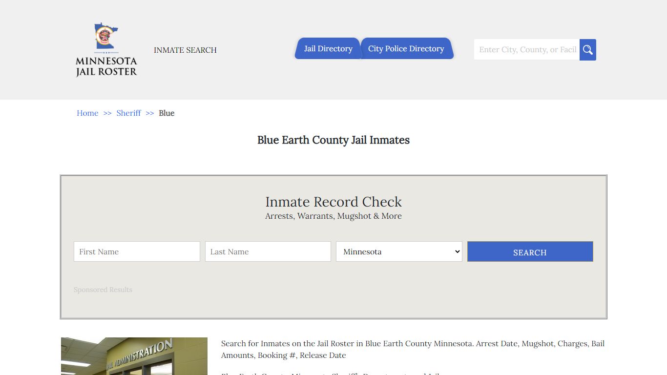 Blue Earth County Jail Inmates | Jail Roster Search